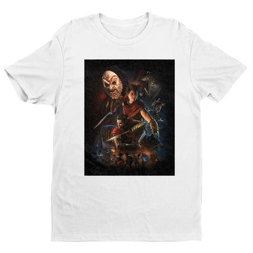 Assassin's Creed Odyssey promo art tee - white unisex t-shirt, front view