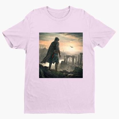 Assassin's Creed Revelations Ezio promo art tee - light pink unisex t-shirt, front view