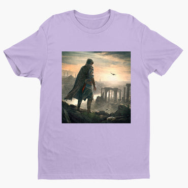 Assassin's Creed Revelations Ezio promo art tee - violet unisex t-shirt, front view