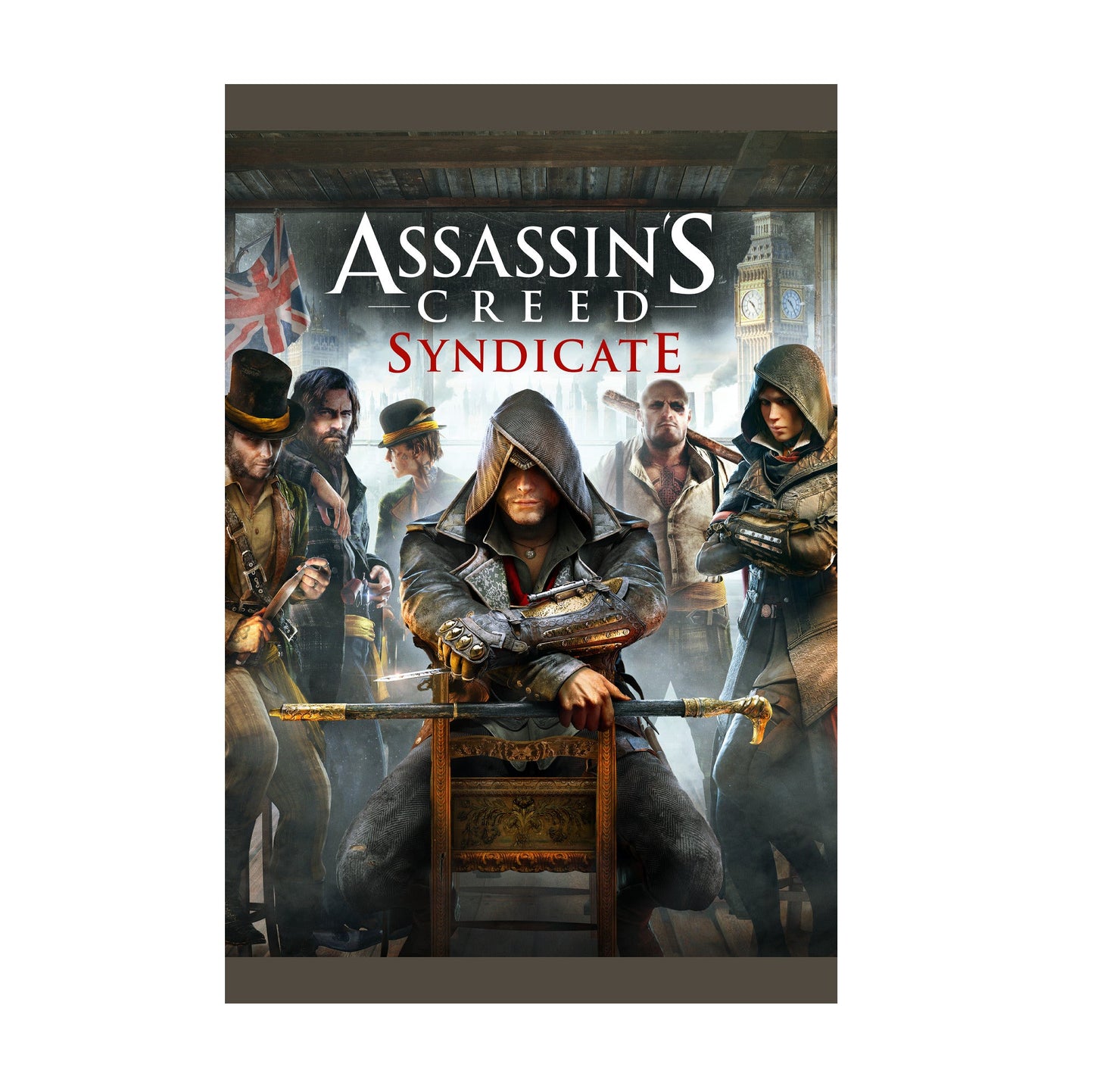 Assassin's Creed Syndicate cover art with logo print