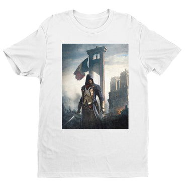 Assassin's Creed Unity alternate key art tee - white unisex t-shirt, front view