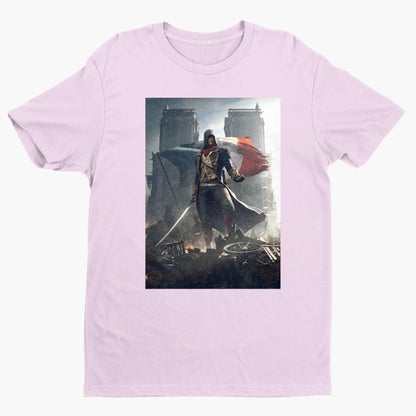 Assassin's Creed Unity key artwork tee - light pink unisex t-shirt, front view