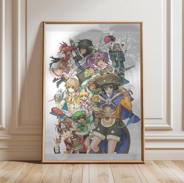 Atelier Annie Alchemists of Sera Island Character Illustration in a light oak frame leaning against a white wall