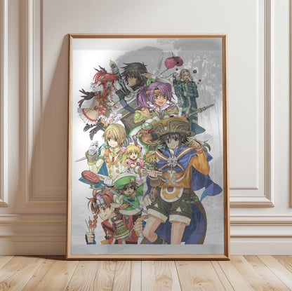 Atelier Annie Alchemists of Sera Island Character Illustration in a light oak frame leaning against a white wall