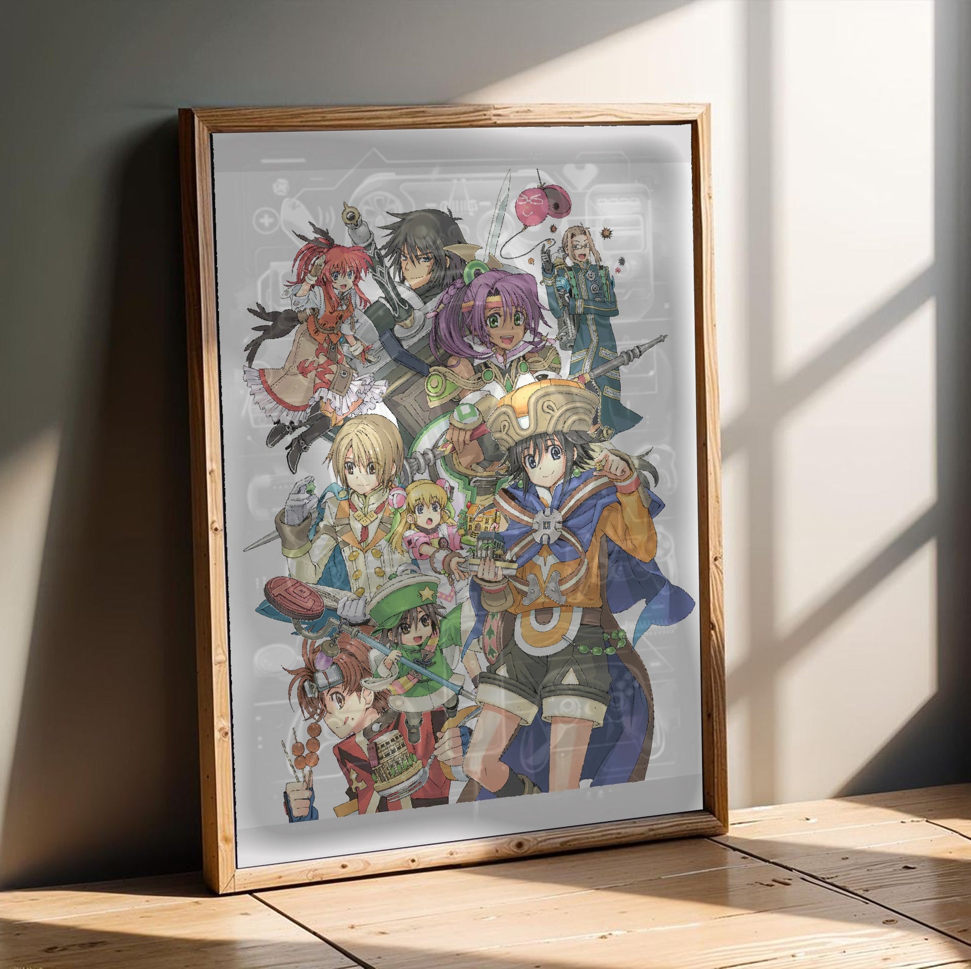 Atelier Annie Alchemists of Sera Island Character Illustration in an oak frame leaning on a wooden floor