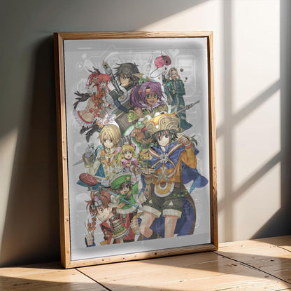 Atelier Annie Alchemists of Sera Island Character Illustration in an oak frame leaning on a wooden floor