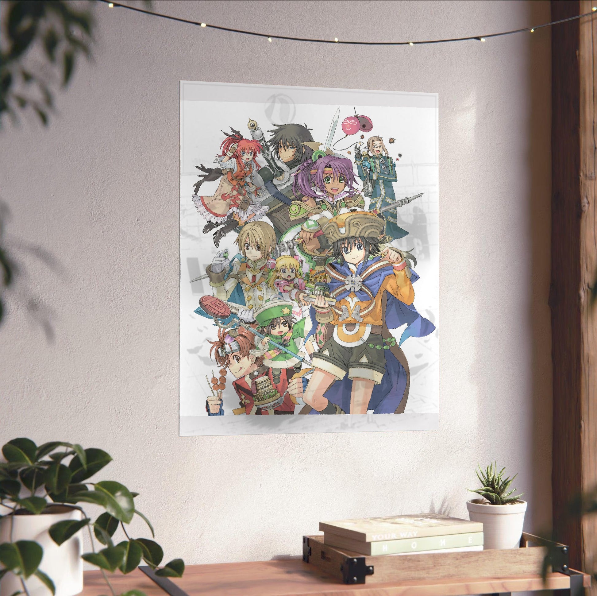 Atelier Annie Alchemists of Sera Island Character Illustration unframed on a white wall above a desk