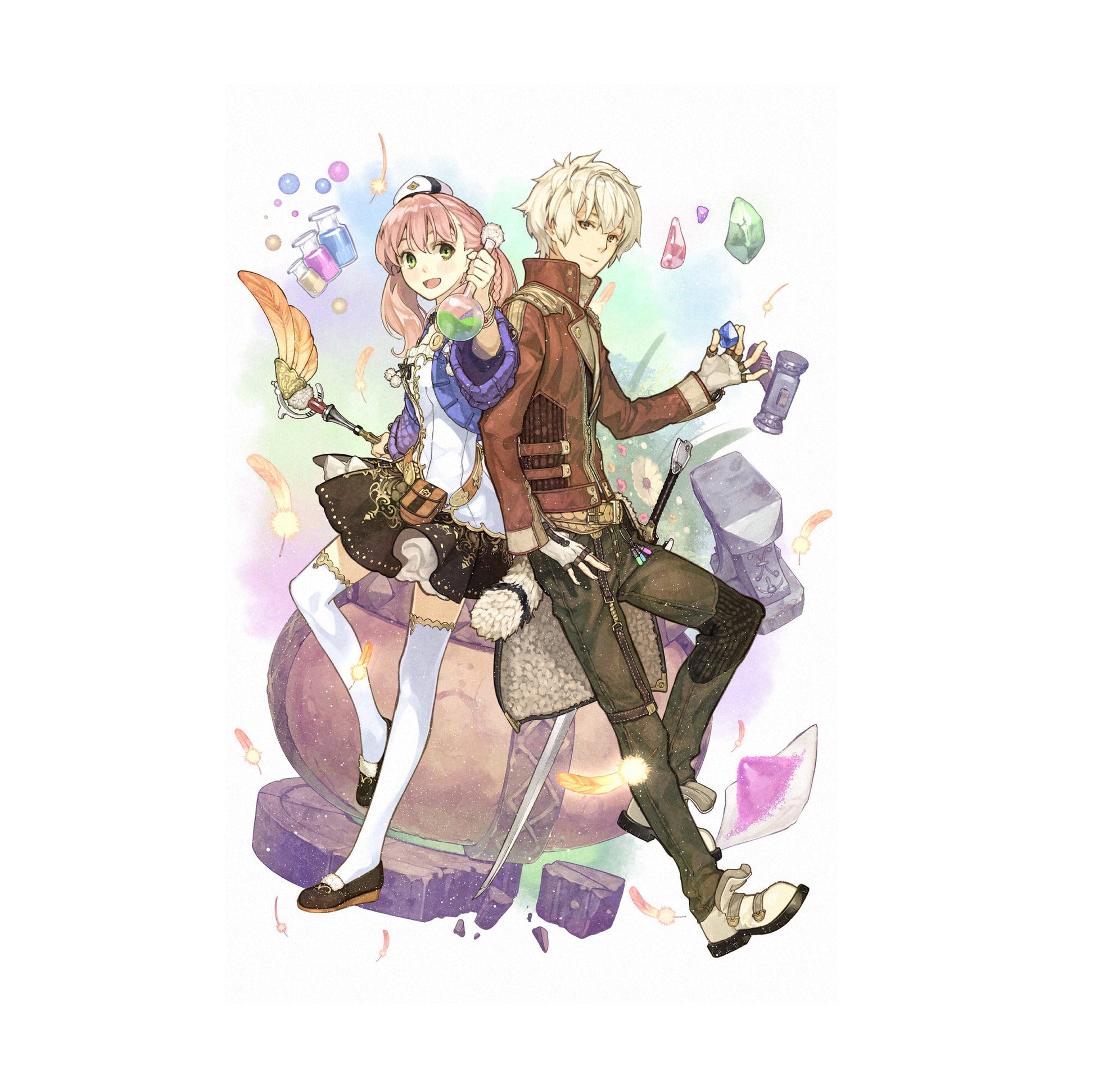 Atelier Escha and Logy Alchemists of the Dusk Sky Key Visual by Hidari print