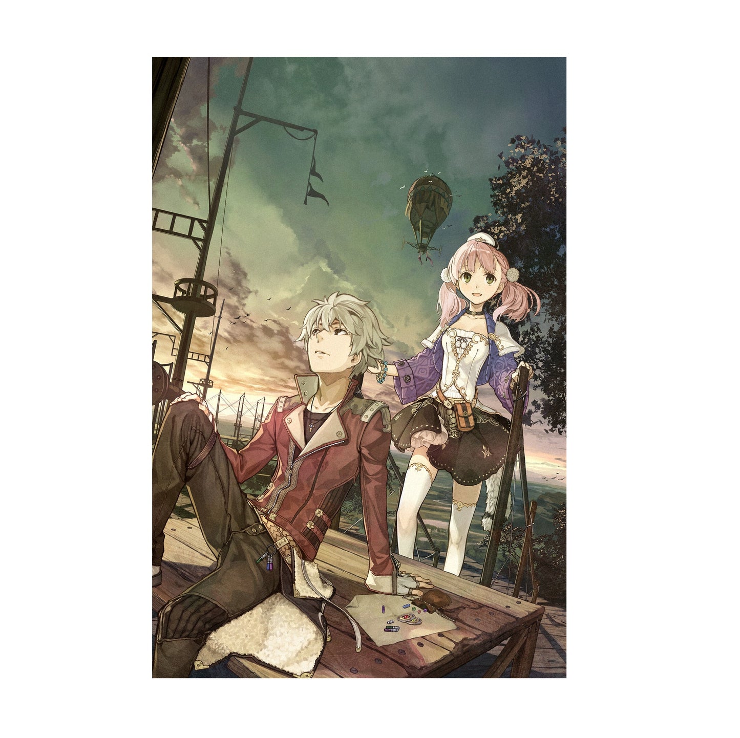 Atelier Escha and Logy Alchemists of the Dusk Sky Main Visual by Hidari print
