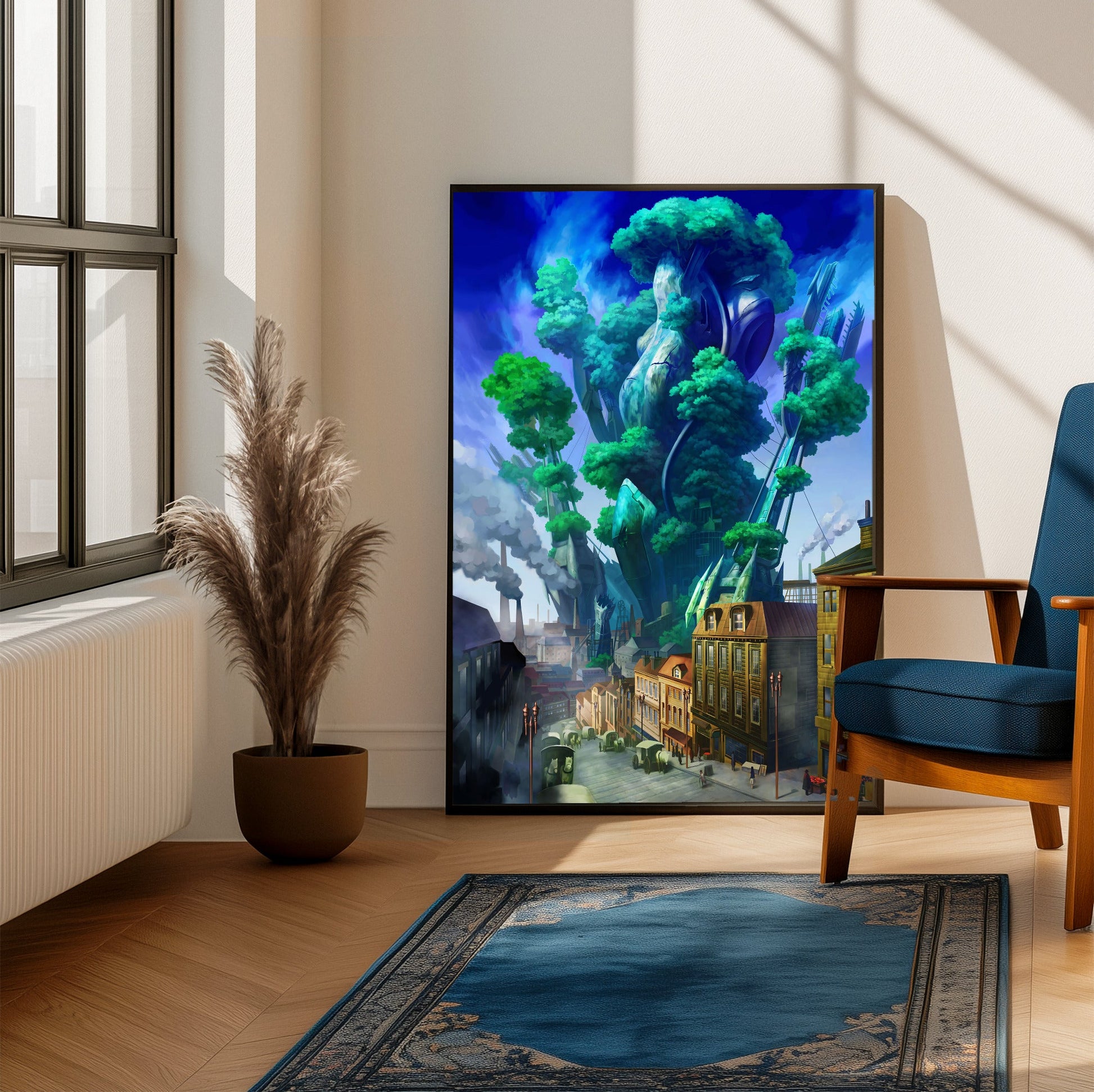 Atelier Rorona Plus The Alchemist of Arland City Visual framed beside a blue armchair in a sunlit room