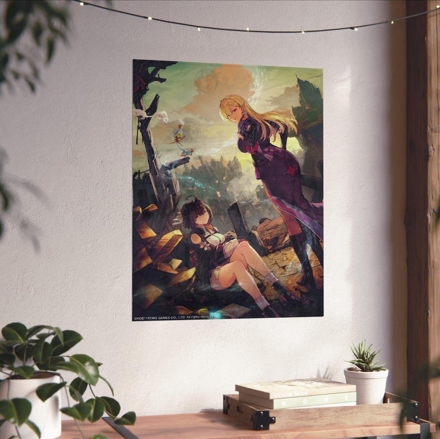 Atelier Yumia The Alchemist of Memories and the Envisioned Land Auruma Region Ruins unframed on a white wall above a desk