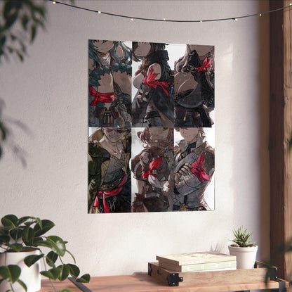 Atelier Yumia The Alchemist of Memories and the Envisioned Land Key Art 04 unframed on a white wall above a desk