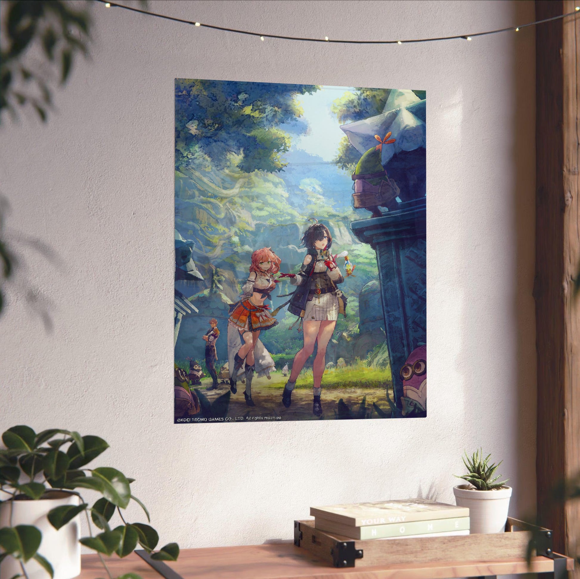 Atelier Yumia The Alchemist of Memories and the Envisioned Land Visiting the Alber unframed on a white wall above a desk