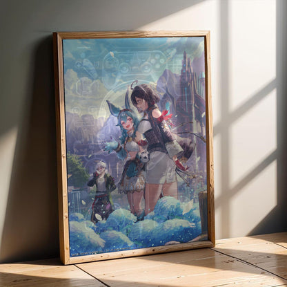 Atelier Yumia The Alchemist of Memories and the Envisioned Land Welleks Settlement in an oak frame leaning on a wooden floor