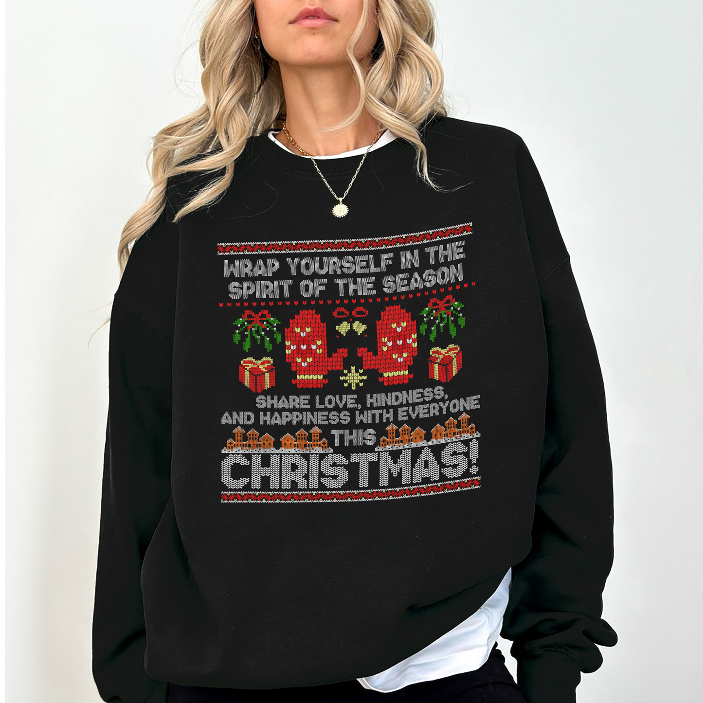 Wrap Yourself in the Spirit of the Season – Cute Holiday Gingerbread Christmas Sweatshirt | Cozy Unisex Ugly Christmas Sweater