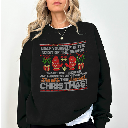 Wrap Yourself in the Spirit of the Season – Cute Holiday Gingerbread Christmas Sweatshirt | Cozy Unisex Ugly Christmas Sweater