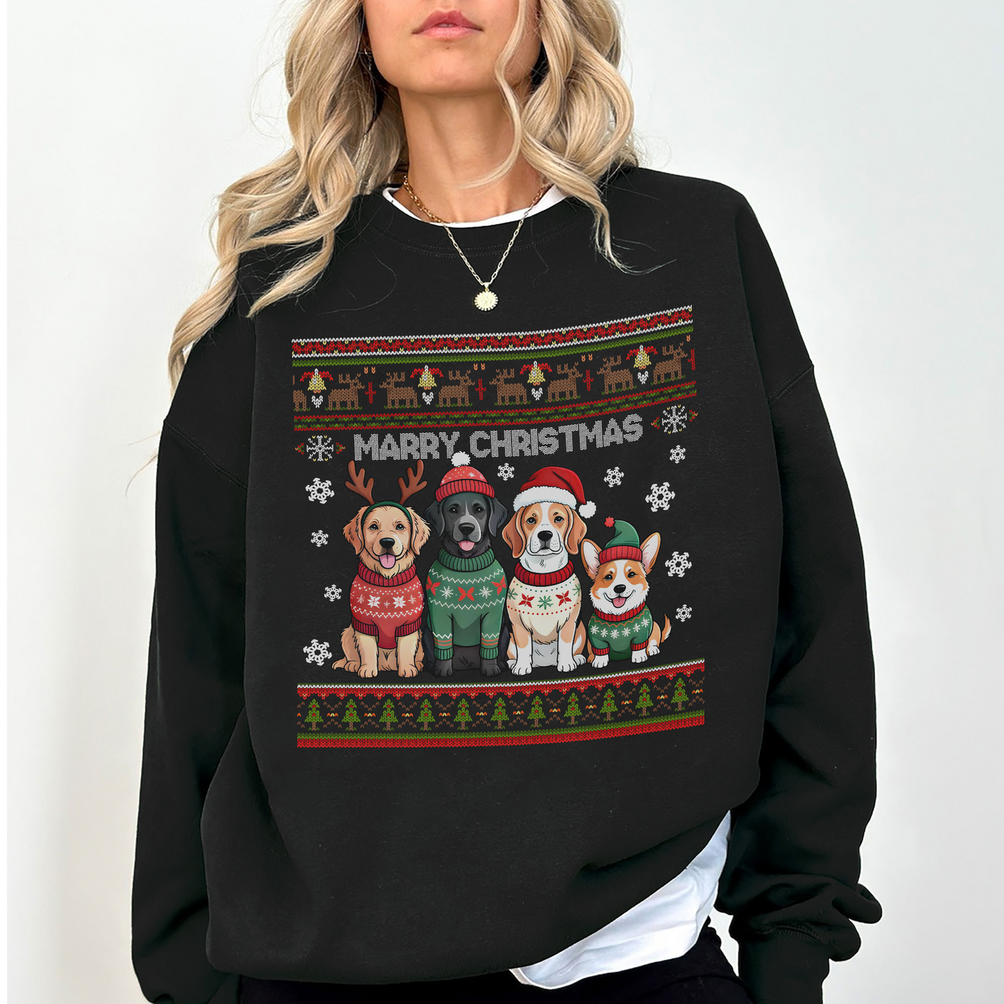 Meowy Christmas Cat Sweatshirt – Funny Holiday Crewneck for Cat Lovers | Cute Cozy Unisex Winter Sweater Gift