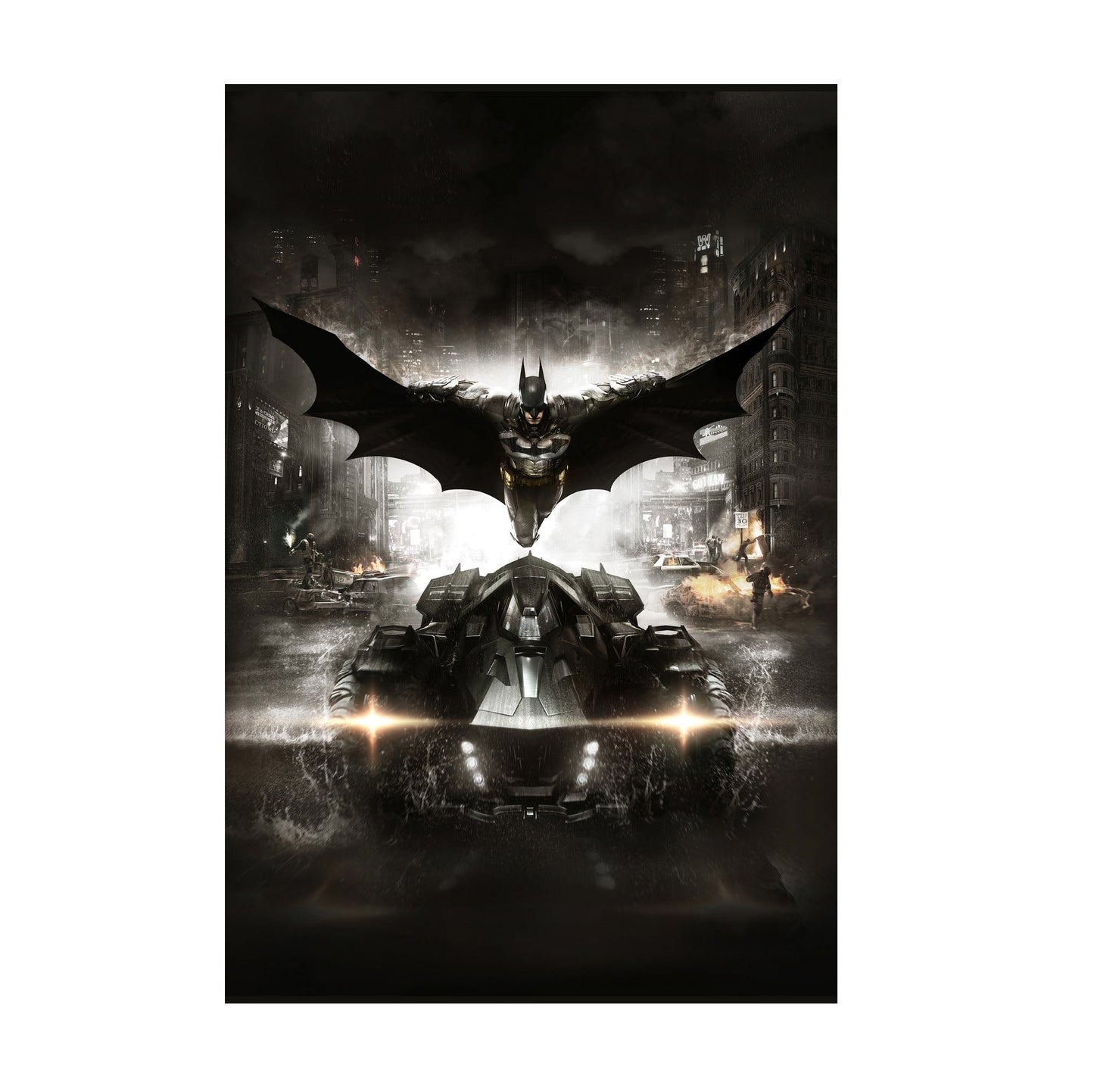 Batman Arkham Knight Batman and Batmobile key art poster print