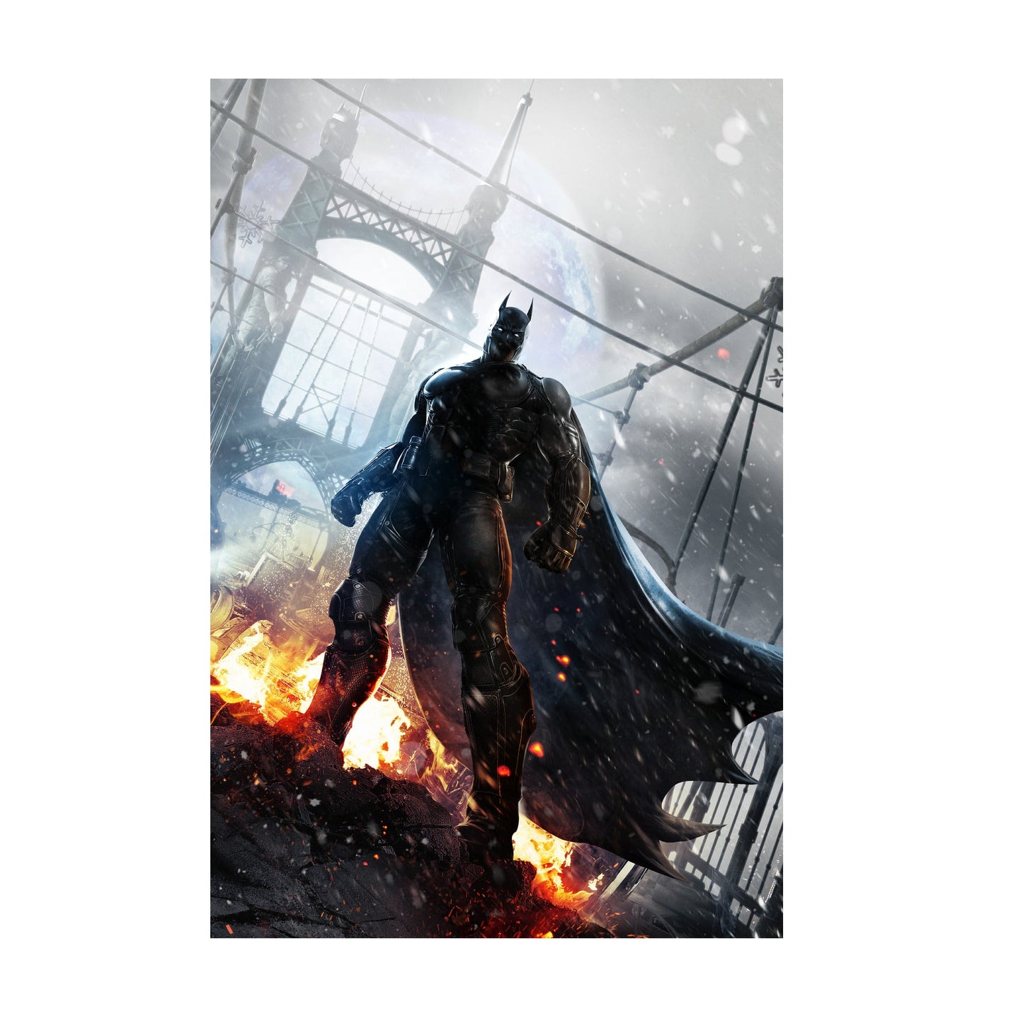 Batman Arkham Origins Batman rooftop promo art poster print