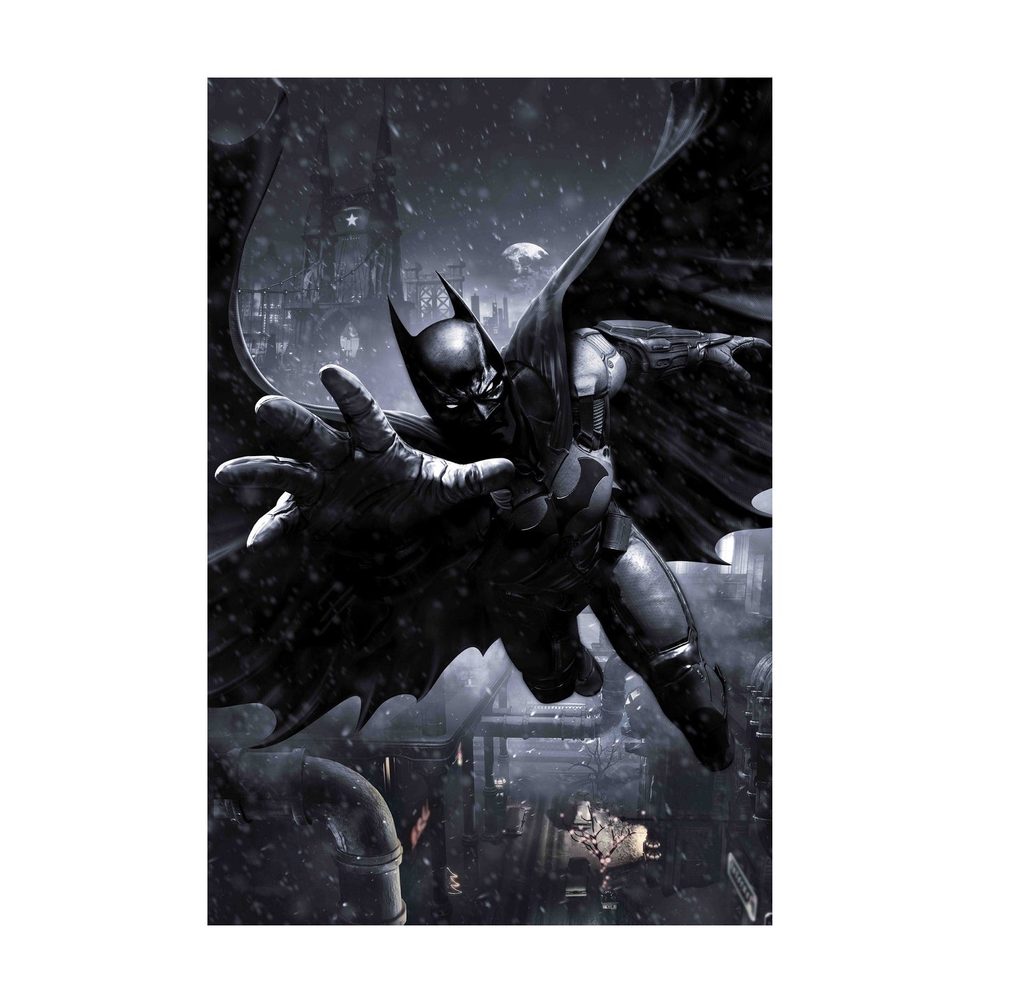 Batman Arkham Origins Batman gliding promo art poster print