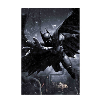 Batman Arkham Origins Batman gliding promo art poster print