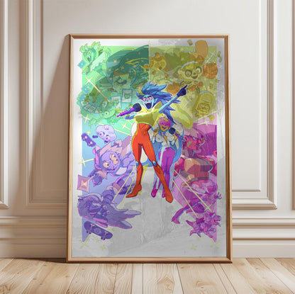 Battle Vision Network key art poster in a light oak frame leaning against a white wall