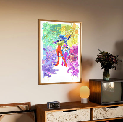 Battle Vision Network key art poster in an oak frame above a sideboard