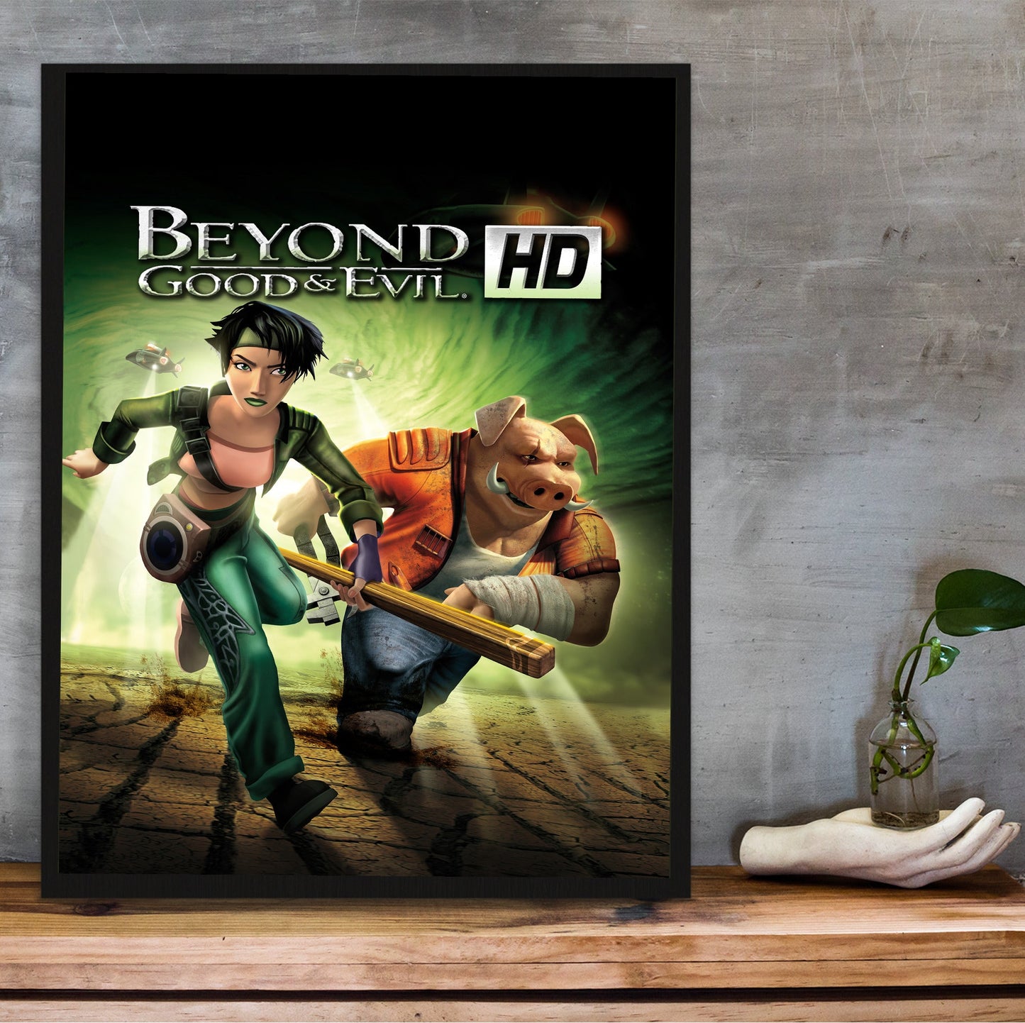 Beyond Good & Evil HD poster hung above a desk