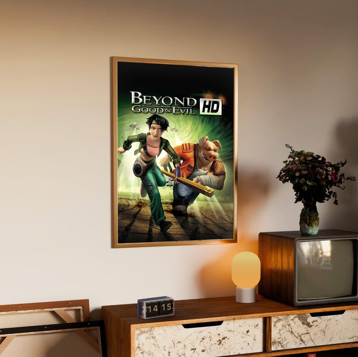 Beyond Good & Evil HD poster styled on a gallery wall