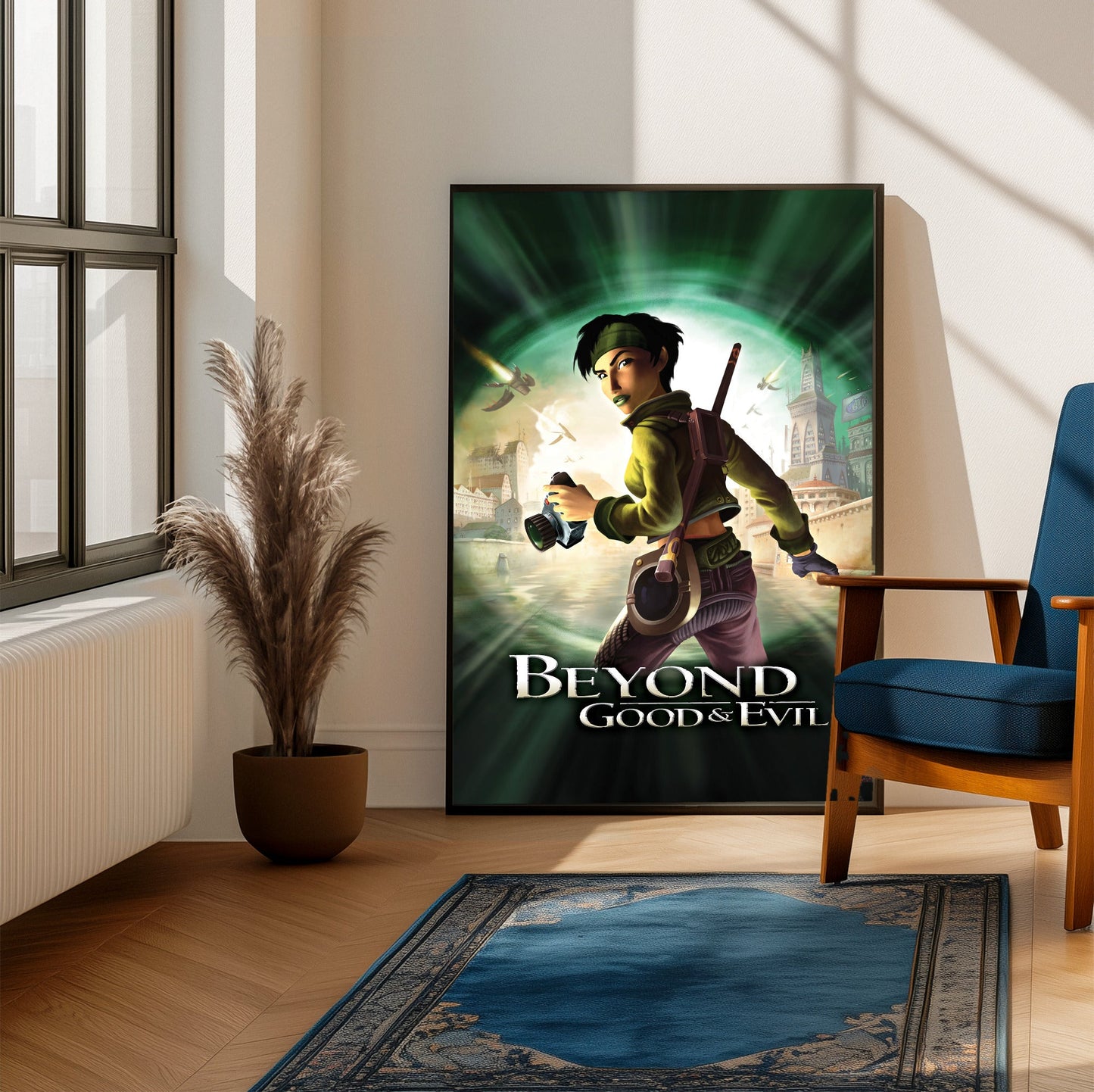 Beyond Good & Evil Jade poster on a living room wall