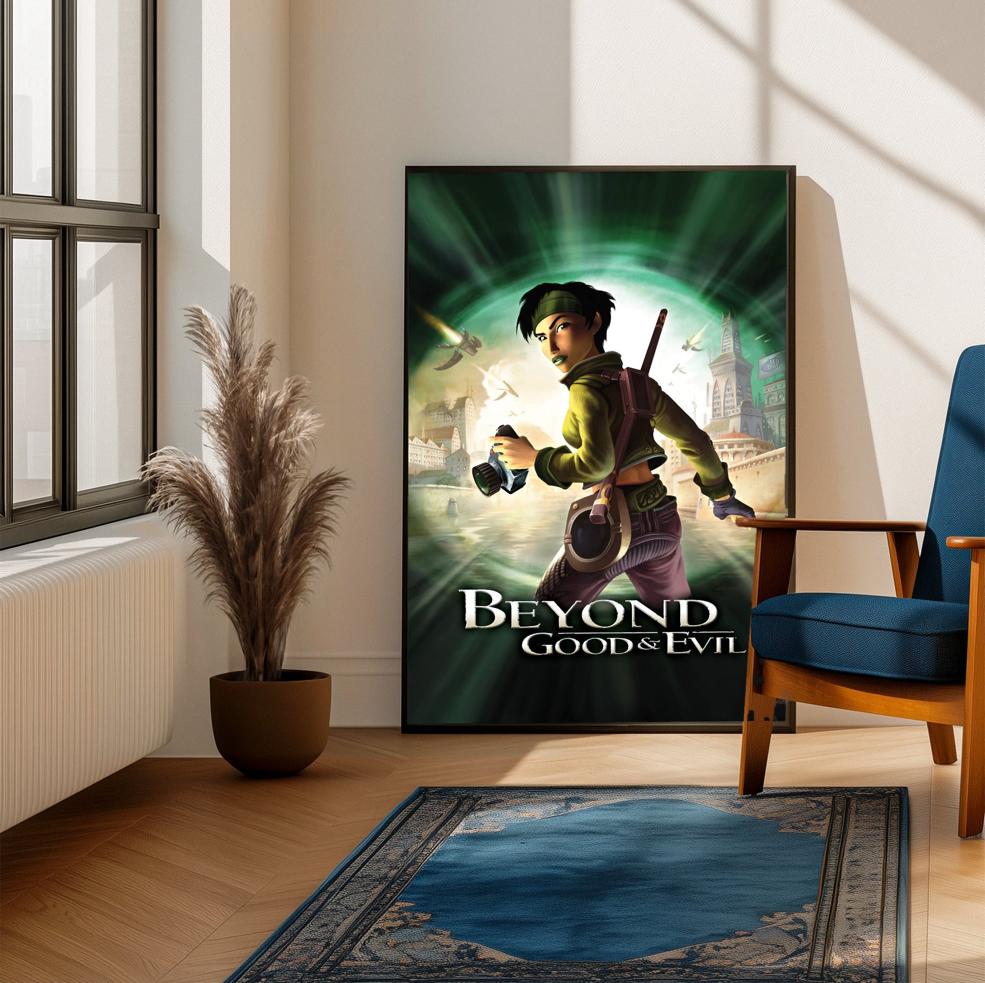 Beyond Good & Evil Jade poster on a living room wall