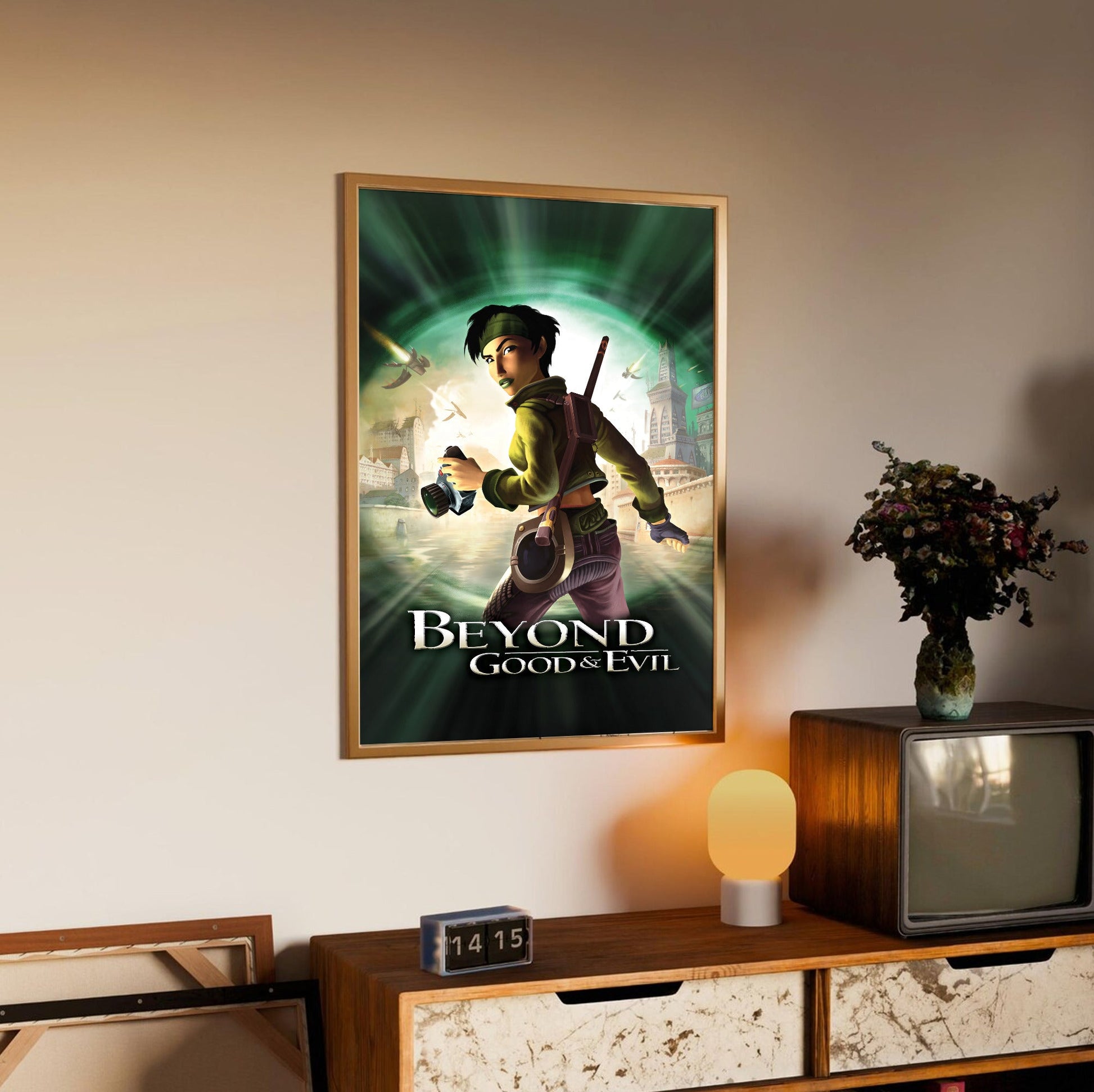 Beyond Good & Evil Jade poster styled on a gallery wall