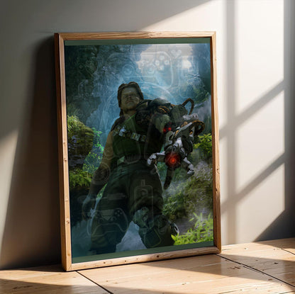 Bionic Commando cave artwork poster in a modern interior