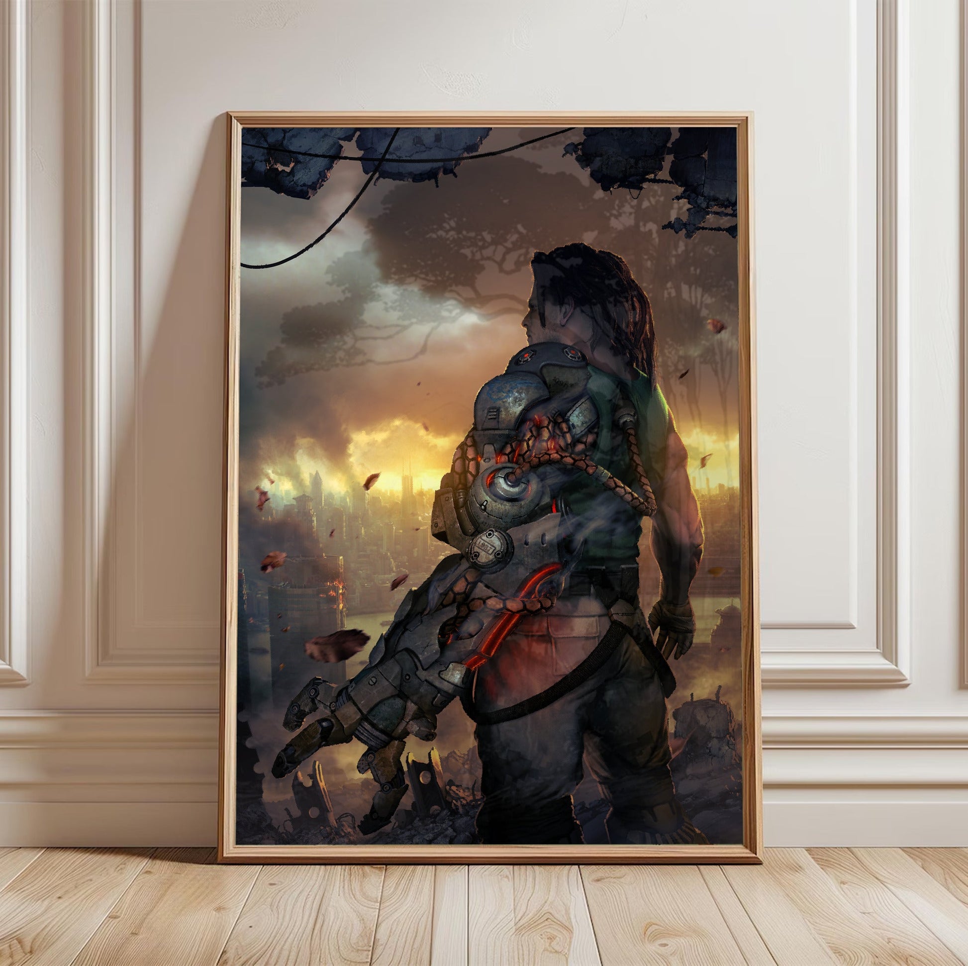 Bionic Commando Nathan Spencer poster in a framed room setting