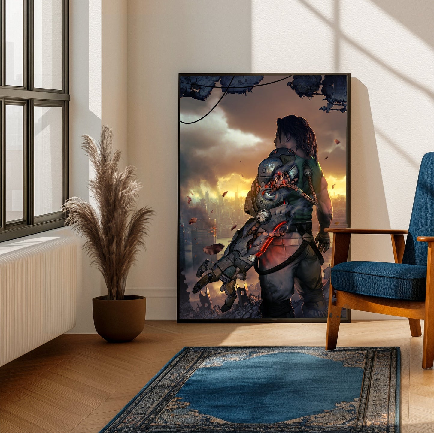 Bionic Commando Nathan Spencer poster on a living room wall