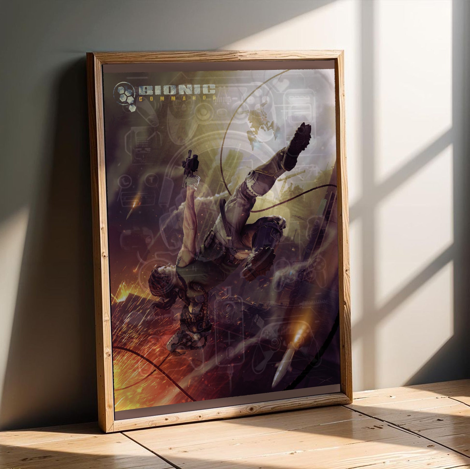 Bionic Commando Leipzig poster in a modern interior