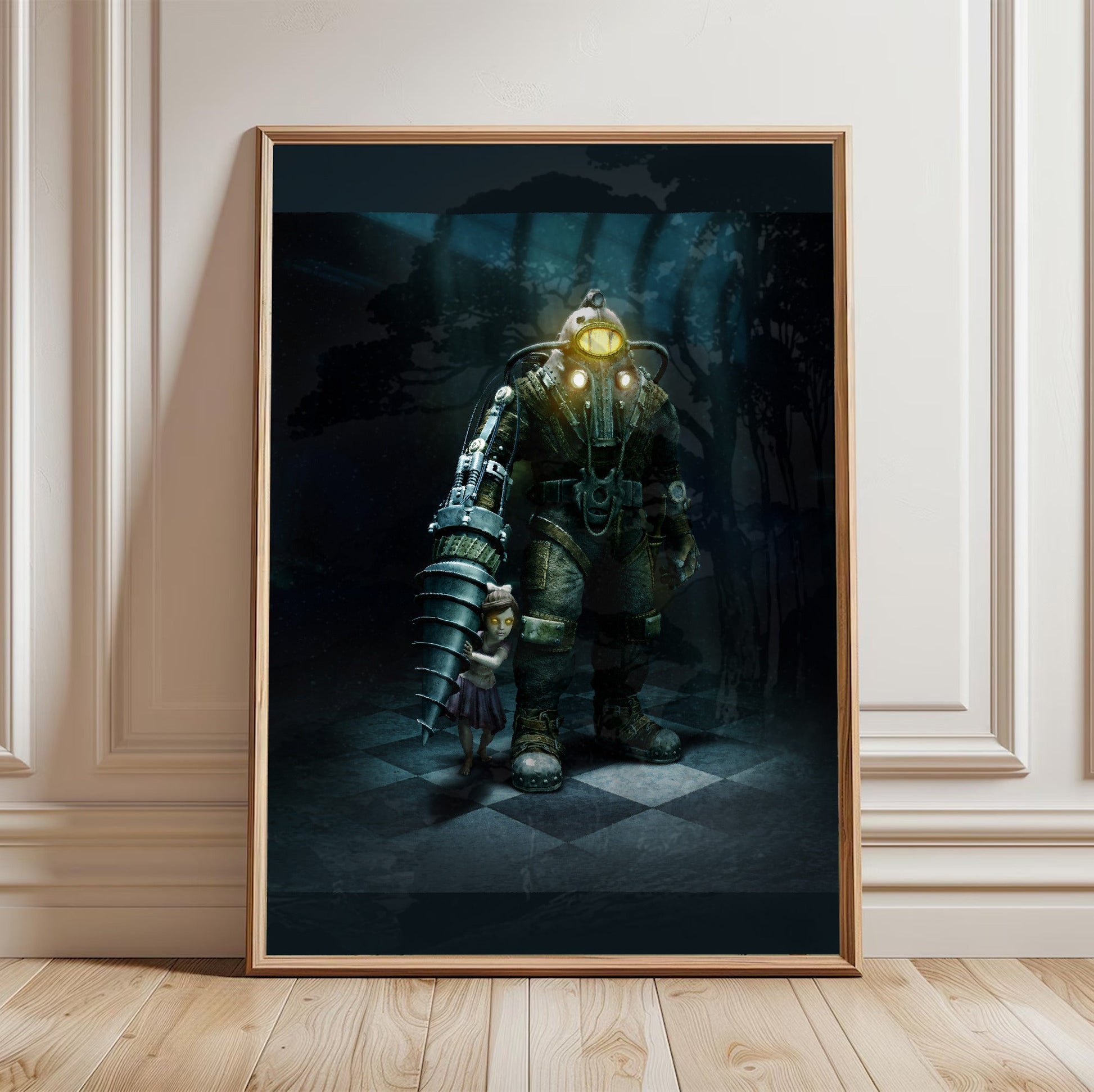 BioShock 2 poster in a framed room setting