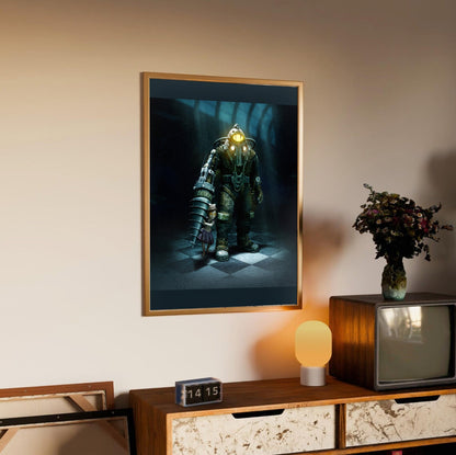 BioShock 2 poster styled on a gallery wall