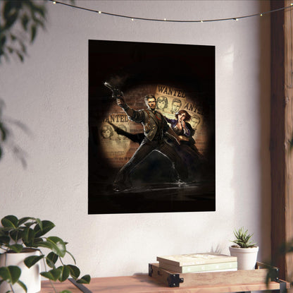 BioShock Infinite Booker and Elizabeth poster close-up print detail