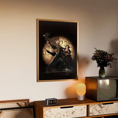 BioShock Infinite Booker and Elizabeth poster styled on a gallery wall