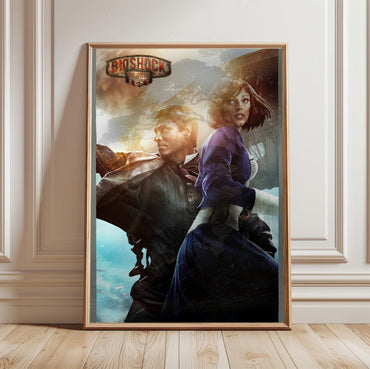 BioShock Infinite key art poster in a framed room setting