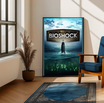 BioShock The Collection poster on a living room wall