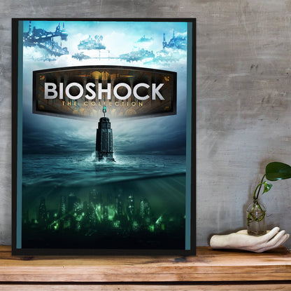 BioShock The Collection poster hung above a desk