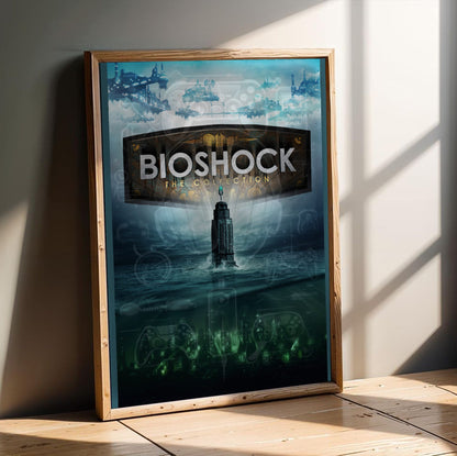 BioShock The Collection poster in a modern interior