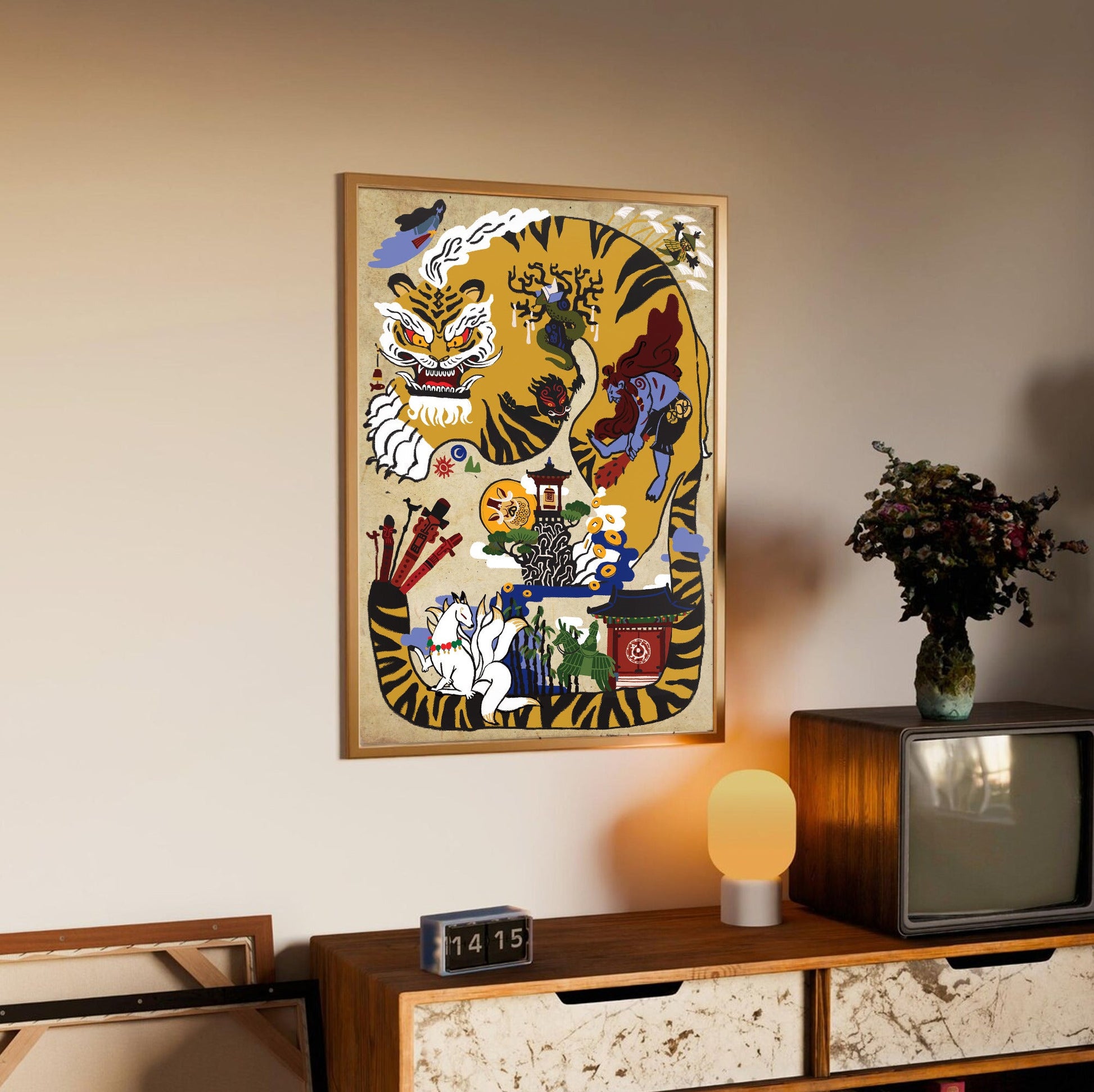 Black Desert Online Land of the Morning Light poster styled on a gallery wall