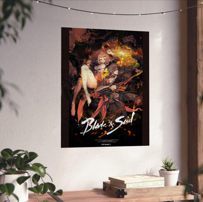 Blade & Soul flame promo poster close-up print detail