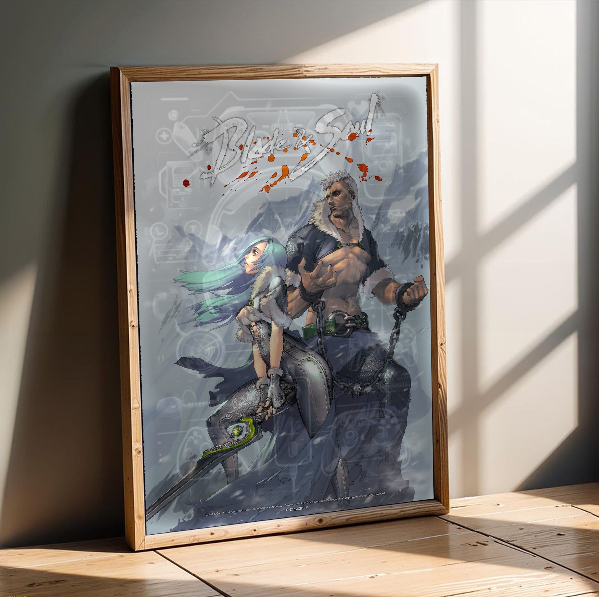 Blade & Soul snowfield poster in a modern interior