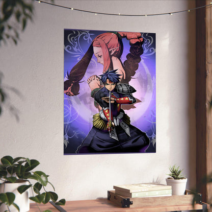 Blade Dancer Lance and Deliza poster close-up print detail