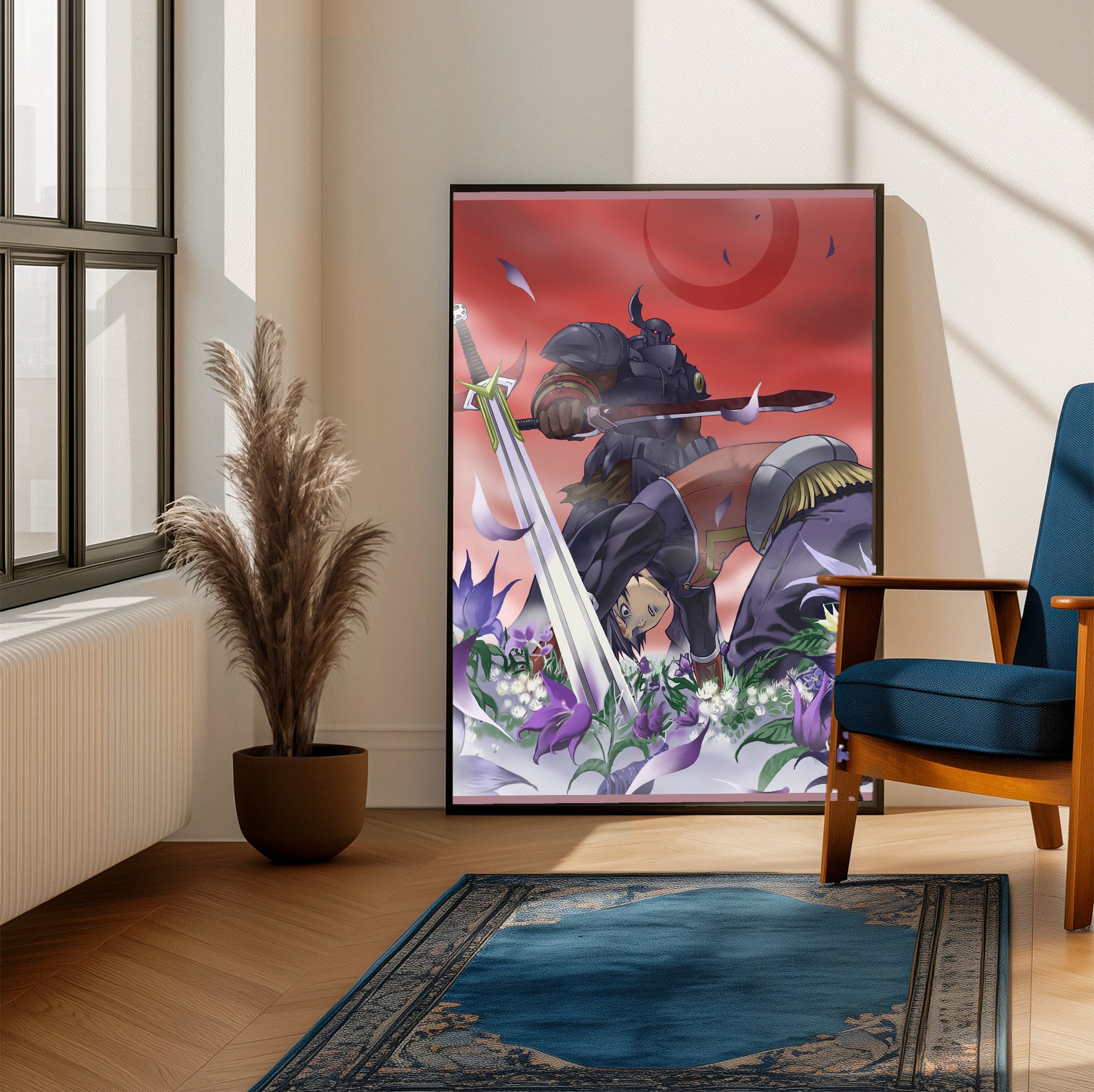Blade Dancer Dread Knight poster on a living room wall