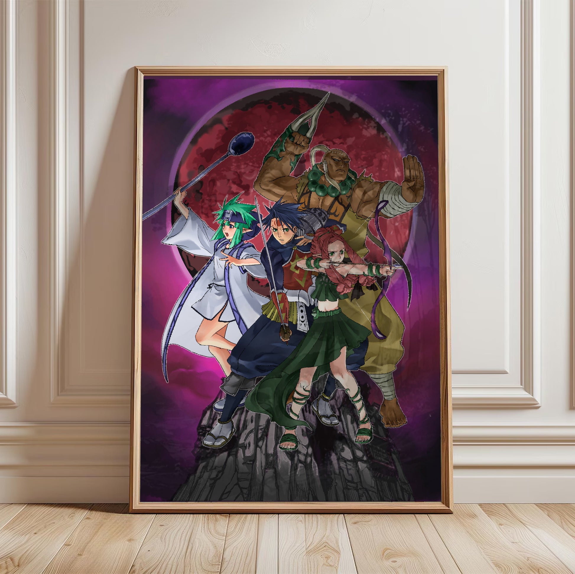 Blade Dancer party promo poster in a framed room setting